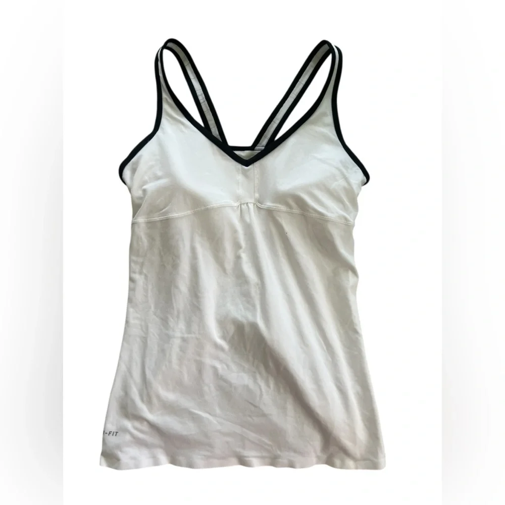 Nike white dry fit tennis top